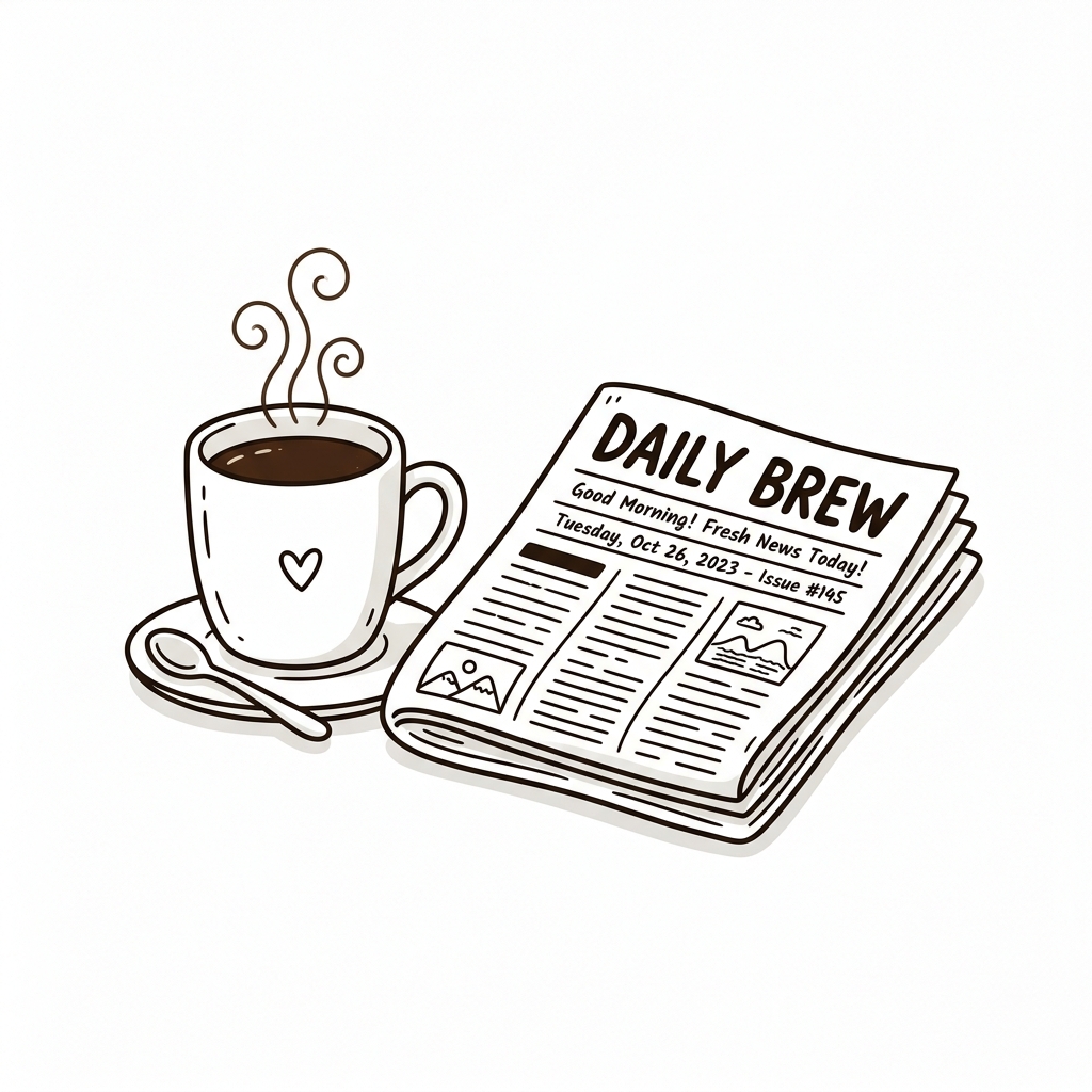 News and Events Coffee Illustration